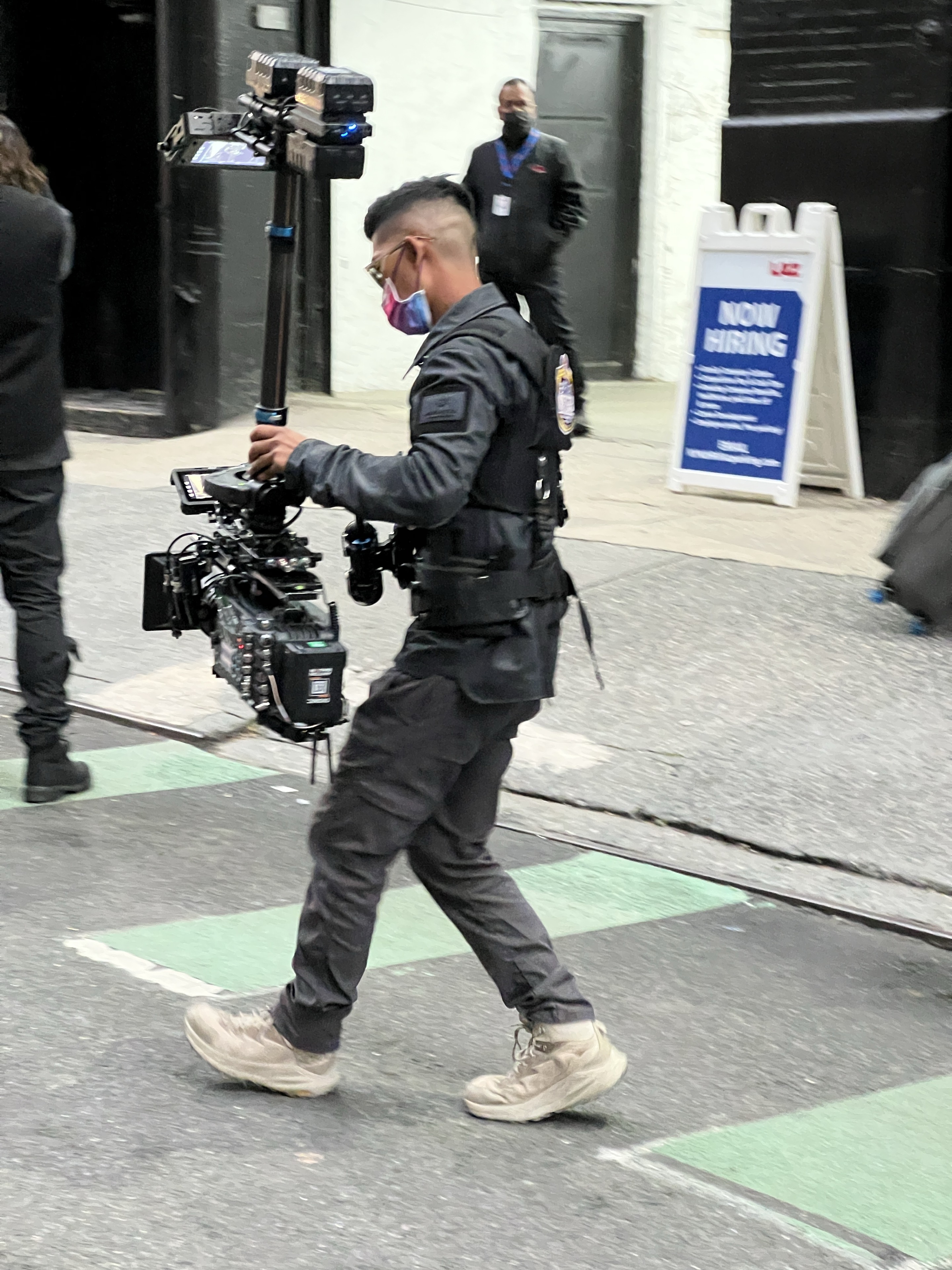 Alvin Octoman operating Steadicam on a New York street